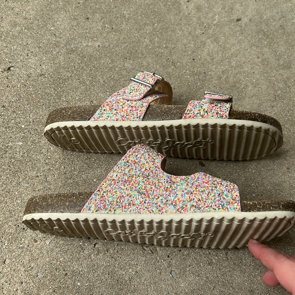 Cat & Jack rainbow glitter slide sandals girls size 4 - Picture 5 of 9
